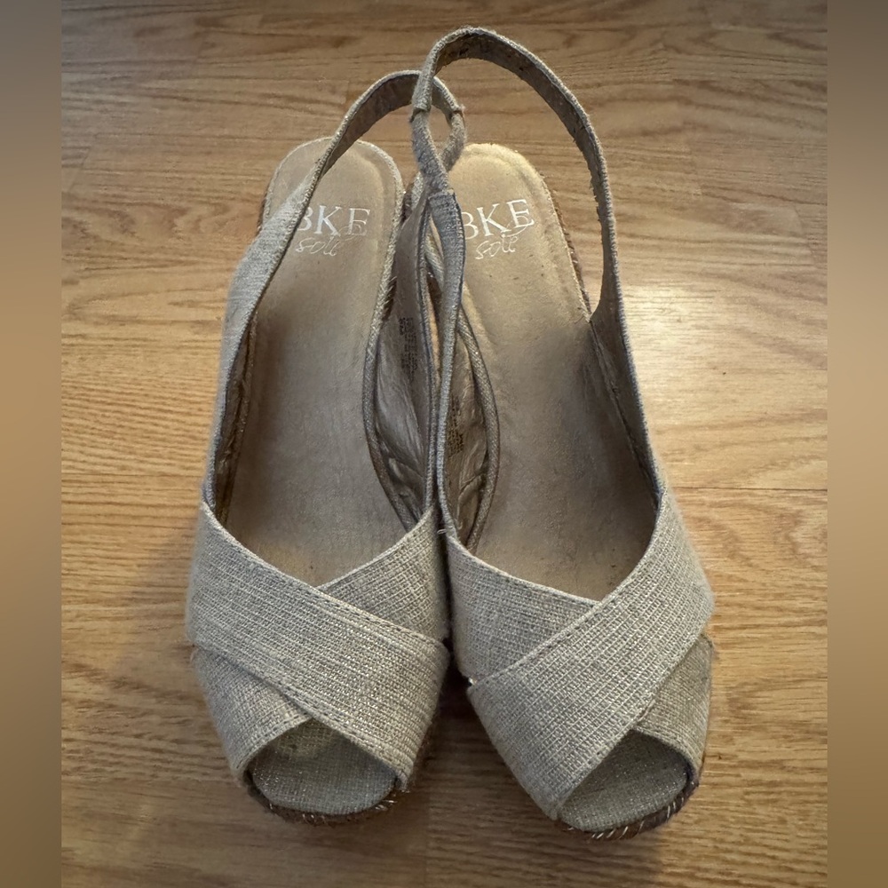 BKE Porsha canvas jute wedges, women’s 8